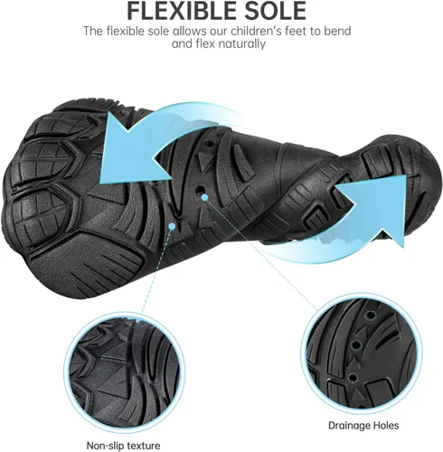 Miniatura 4 de SEEKWAY Zapatos de agua descalzos para niños, puntera ancha y zapatos de arena de secado rápido para niños pequeños para senderismo, natación