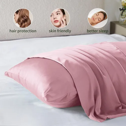 Miniatura 5 de Fundas de almohada de seda para cabello y piel, de seda de morera, suave, transpirable, lisa de ambos lados, de seda natural, con cremallera, 1 Rosa