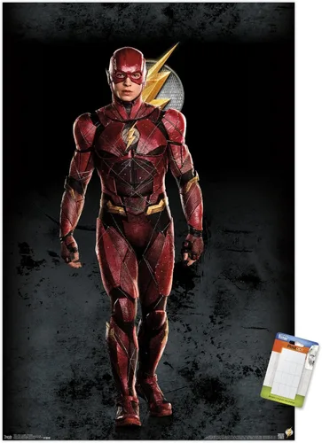 Miniatura 10 de Trends International Película de DC Comics - Liga de la Justicia - Póster de pared The Flash, 14.725 x 22.375 pulgadas, versión enmarcada de madera