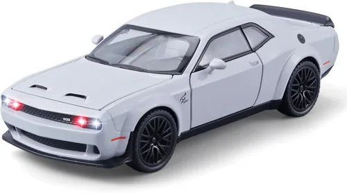 Miniatura 8 de OANMYJJO Autos de juguete para niños 1/32 Challenger Hellcat - Autos de juguete de metal fundido a presión, auto Hellcat con luz y música, auto