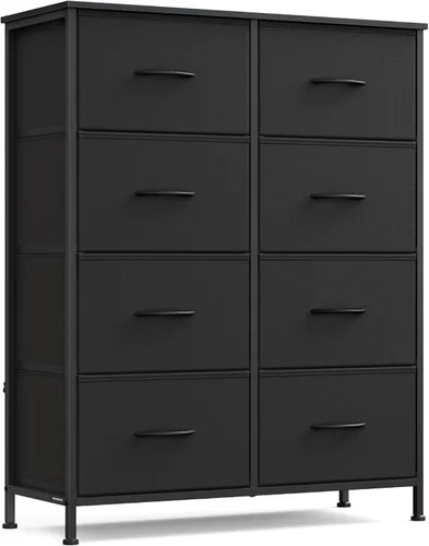 Miniatura 10 de SONGMICS Cómoda para dormitorio, cómoda, acero, MDF, 4 cajones de tela no tejida, unidad organizadora de almacenamiento, armario, entrada, negro