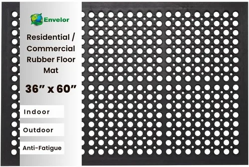 Miniatura 9 de Envelor Paquete de 4 tapetes de goma antifatiga antideslizantes de drenado, para entrada, puerta, restaurantes, cochera, el hogar, 24 x 36 pulgadas