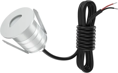 Luces LED empotrables para escalón de cubierta, 12 V CA/CC 3000 K LED de bajo voltaje, IP67 impermeable 1 W Mini en el suelo para jardín, césped,