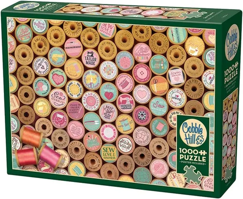 Miniatura 4 de Cobble Hill - Rompecabezas de 1000 piezas - ¡Sew Happy! - Póster de muestra incluido