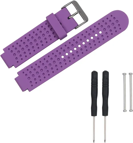 Miniatura 4 de Correa de silicona para reloj de repuesto para Garmin Forerunner 220 230 235 630 620 735 Reloj con pines y herramientas (negro)