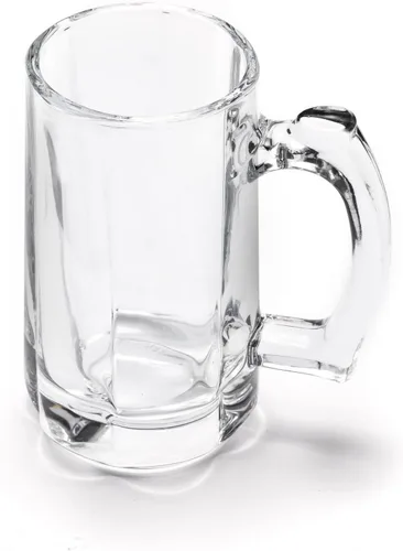 Miniatura 3 de Juego de 2 tazas de cerveza pesadas, tazas de vidrio de 12.5 onzas con asa, vasos de cerveza para congelador, vasos de cerveza de 12.5 fl oz, jarra
