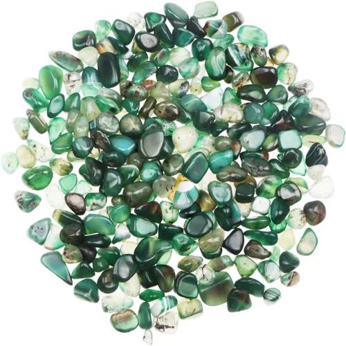 YIYA Piedras pulidas de ágata verde de 0.68 libras, piedras preciosas de cuarzo de cristal natural para decoración del hogar, relleno de jarrón,