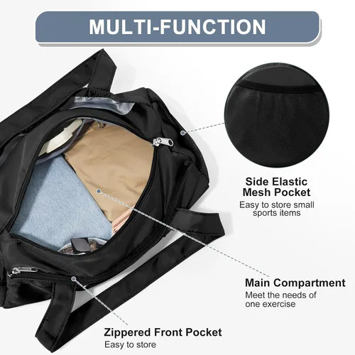 Miniatura 2 de Mini bolsa de lona pequeña de 13.78 pulgadas, bolsa de gimnasio ligera de mano para mujer, viajes, deportes, salidas diarias fáciles, 13.78 x 6.7 x
