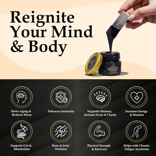 Miniatura 2 de El Shilajit más potente: resina Shilajit orgánica 100% pura del Himalaya 90% + ácido fúlvico 87+ minerales traza Máxima resistencia para hombres