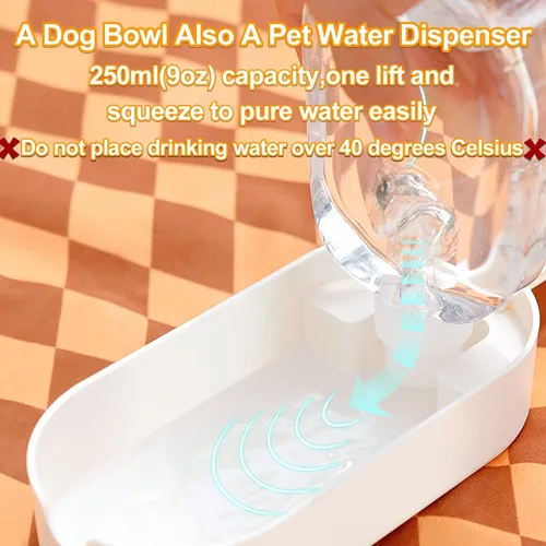 Miniatura 4 de Tazón y botella de agua 2 en 1 para perros, recipiente grande de alimentos para golosinas para perros, bistec, palitos, barras, dispensador portátil