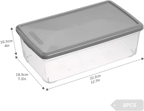 Miniatura 2 de Cajas de zapatos de plástico transparentes apilables con tapas, cajas de almacenamiento rectangulares transparentes, cajas de almacenamiento