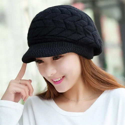 Miniatura 6 de YSense Wear Paquete de 2 gorros de punto para mujer con visera
