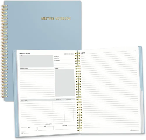 Miniatura 14 de SUNEE Half Meeting Half Note - Cuadernos profesionales de 8.5"x11" para el trabajo - 160 páginas, planificador de proyectos de tamaño A4, agenda
