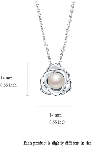 Miniatura 7 de Aretes de plata de ley 925 de alto pulido con perla natural de agua dulce de 0.276in, Base chapada en plata Base chapada en oro, nácar