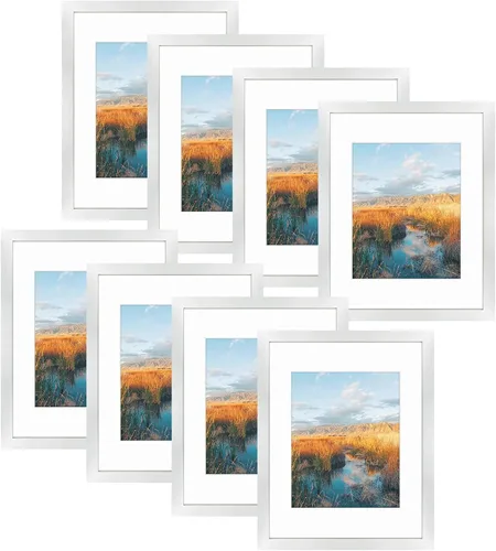 Miniatura 17 de Golden State Art, Portarretratos negro de 11 x 14 pulgadas con paspartú para mostrar fotos de 8 x 10, cristal real (paquete de 2)