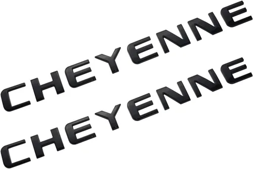 Aimoll 2 piezas de repuesto para placa de identificación de emblema Cheyenne para puerta o portón trasero para Silverado 07-18 (negro)