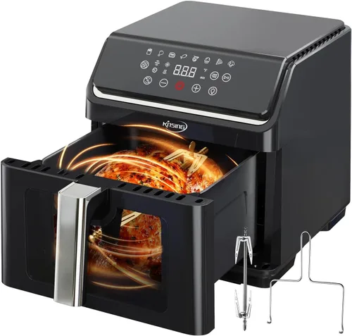 Miniatura 9 de Freidora de Aire 6.5 QT, 8 en 1 con Ventana Visible, Pantalla LED, Control de Temperatura Preciso de 400℉, Recordatorio de Agitación e Indicador