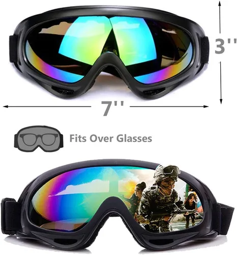 Miniatura 6 de Peicees Paquete de 4 gafas de esquí para mujeres, hombres, niños, deportes de nieve, motocicleta, snowboard