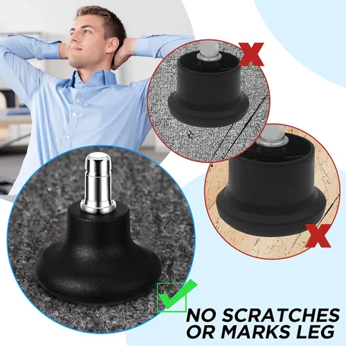 Miniatura 5 de Thyle 50 piezas de perfil bajo deslizadores de campana de repuesto para patas de silla de ruedas fijas estacionarias ruedas silla de oficina, ruedas