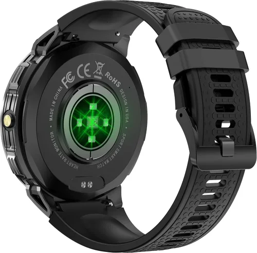 Miniatura 6 de ALPHAGEAR Bravo XL 2 Smartwatch para hombre, reloj inteligente táctico de cara grande, batería de 21 días de 720 mAh, pantalla AMOLED, linterna