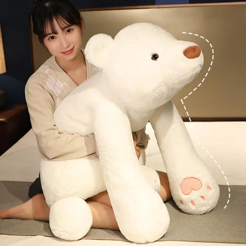 Miniatura 10 de SNOWOLF Animales de peluche de oso con peso, Almohada de peluche de oso marrón de 23.6", Juguetes de peluche súper lindos kawaii, Regalos