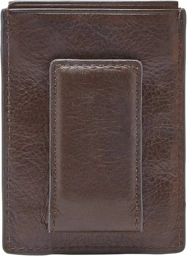 Miniatura 2 de Fossil Funda magnética minimalista de cuero para hombre con clip para dinero y bolsillo frontal