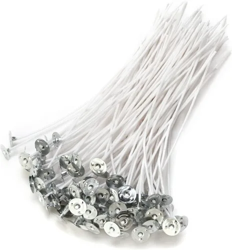 Miniatura 7 de 100 piezas de mechas de vela CD8 de 6 pulgadas preenceradas para hacer velas, velas DIY