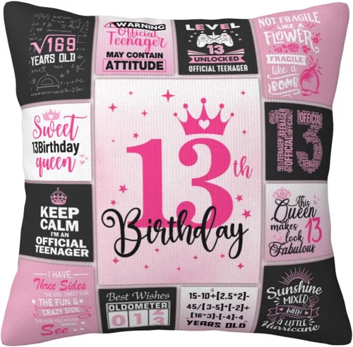 Regalos de cumpleaños número 13 para niñas, ideas de regalo de cumpleaños para niñas de 13 años, regalos y decoraciones para niñas de 13 años Fundas