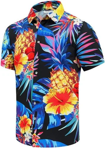 Miniatura 3 de SheLucki - Camisa hawaiana para hombre, unisex, de manga corta, con botones, para la playa y el verano, ropa casual estampada con sombra de palmas
