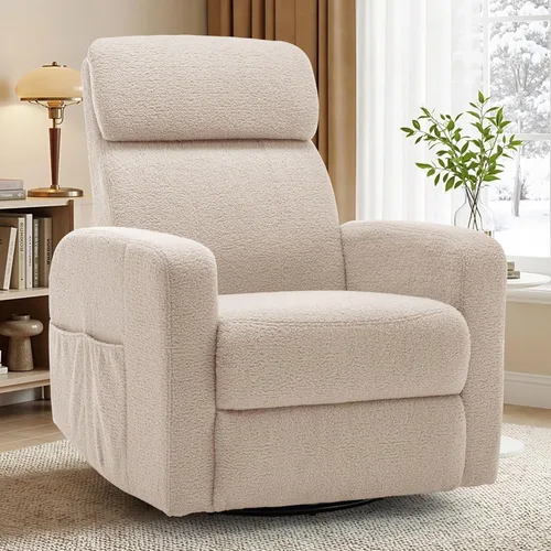Miniatura 16 de Korser Sillas reclinables eléctricas giratorias para adultos, mecedora eléctrica para guardería, silla reclinable con bolsillo lateral clasificado