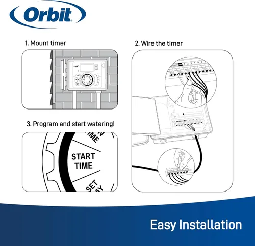 Miniatura 4 de Orbit 27894 - Temporizador/controlador de rociadores para interiores y exteriores de 4 estaciones Logic de fácil configuración