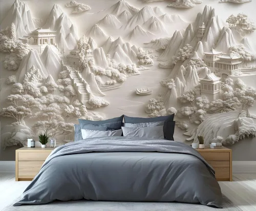 Miniatura 12 de Papel tapiz de pavo real, murales de pavo real de lujo, papel tapiz retro en relieve floral para niños y niñas, decoración de pared de dormitorio