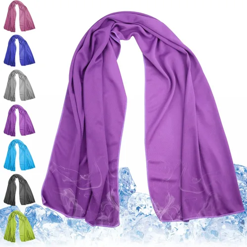 Miniatura 12 de Toallas de enfriamiento de 43.3 x 15.7 pulgadas, toalla de hielo, toalla de sudor, toallas de enfriamiento para cuello y cara, envolturas
