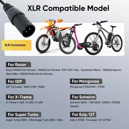 Miniatura 6 de Cargador eléctrico de repuesto con certificación UL de 42 V 2 A con 6 clavijas para cargador Hoverboard de 36 V, compatible con adaptador