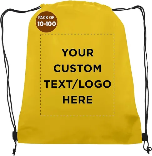 Miniatura 8 de DISCOUNT PROMOS Juego de mochilas con cordón no tejidas personalizadas de 10/50/100, paquete personalizado a granel