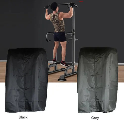Miniatura 2 de Cubierta para estación de barra de dominadas, 40 x 42 x 64 pulgadas, cubierta protectora para entrenamiento de fuerza, soportes de inmersión, Negro