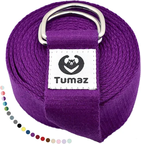 Miniatura 16 de Tumaz Yoga Strap/Stretch Bands [15+ Colors, 6/8/10 Feet Options] with Extra Safe Adjustable D-Ring Buckle, Durable and Comfy Delicate Texture - Best