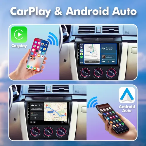 Miniatura 2 de 1+32G Android 13 Estéreo de Coche Doble DIN para Mazda 3 2004-2009 con Radio de Pantalla Táctil de 9 Pulgadas Integrado, Carplay Inalámbrico/Android