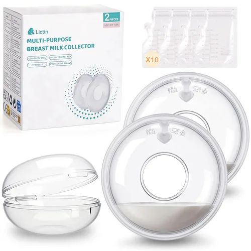 Miniatura 9 de Lictin Colector de leche para leche materna, conchas de pecho y receptor de leche para alivio de la lactancia materna (2 en 1), protege los pezones