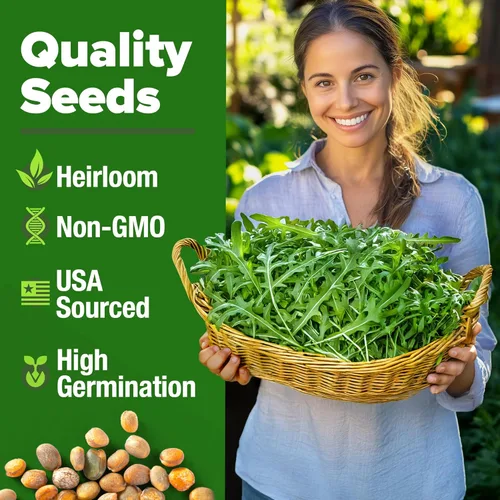 Miniatura 2 de HOME GROWN Mezcla de semillas de roqueta de rúcula a granel Más de 2,175 semillas de flores tradicionales sin OMG para plantar en exteriores e