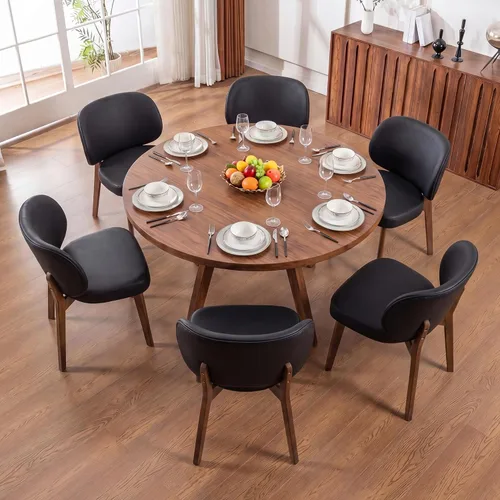 Miniatura 17 de YOUNIKE Silla de comedor con respaldo alto, silla única de cocina estilo moderno de mediados de siglo, silla acentuada sin brazos de tela bouclé