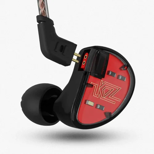 KZ AS10 - Monitores estéreo de cinco controladores de alta fidelidad para músicos intrauditivos con cable de audio trenzado extraíble (negro sin