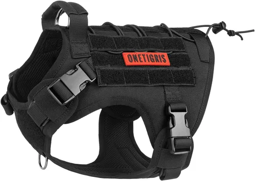 Miniatura 11 de Arnés táctico para perro, arnés de cuerpo completo para perro con mango, chaleco resistente para perro para senderismo, entrenamiento, perros