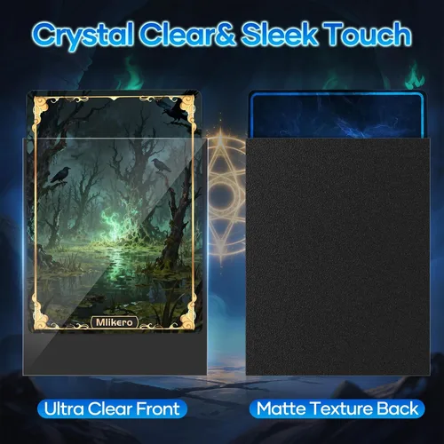 Miniatura 2 de 1000 fundas para tarjetas negras, protectores de mazo con fundas mate para cartas, fundas para cartas de intercambio aptas para MTG, TCG y cartas