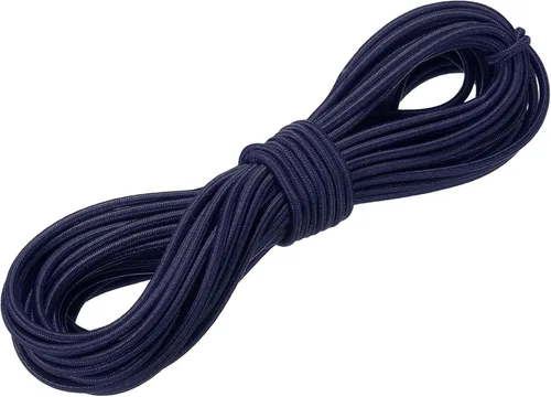 DMiotech Cordón elástico de 1/8 pulgadas (0.118 in), 33 pies (32.8 ft), color azul marino para pulseras, cordón de cuentas, camping, amarre