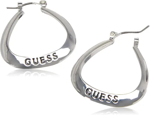 Miniatura 2 de GUESS Basic - Aretes de aro ovalados pequeños con logo