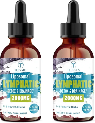 Miniatura 9 de Gotas de desintoxicación linfática liposomal y drenaje - Mezcla de hierbas de 2000 mg con saúco y equinácea - Apoya el drenaje linfático, el sistema