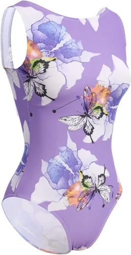 Miniatura 38 de AFAVOM Leotardos de ballet para mujeres adultas con estampado de flores de mariposa sin espalda, leotardos de gimnasia con brasier y prácticas