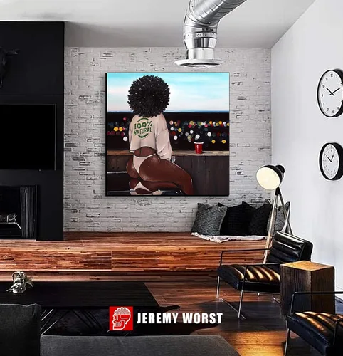Miniatura 6 de JEREMY WORST " Sexy Urban and Music wall art " by Jeremy Worst Posters Canvases Decor Urban Culture Painting Woman Drinking Wine Whiskey Gifts