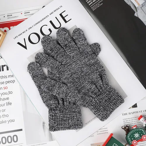 Miniatura 7 de 12 pares de guantes de invierno de punto cálidos a granel para adultos, guantes mágicos elásticos para hombres, mujeres y adolescentes